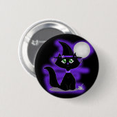 Halloween Cat und Spielzeugmaus Button (Vorne & Hinten)