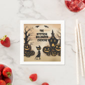 Halloween Cat und Spuk Haus Serviette (Beispiel)