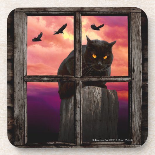 Halloween Cat Untersetzer (Vorderseite)