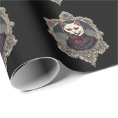Halloween Cat, Vampire Cat Geschenkpapier (Rolleneckpunkt)