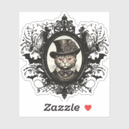 Halloween Cat, Vampire Cat, Lady Fangzähne Aufkleber