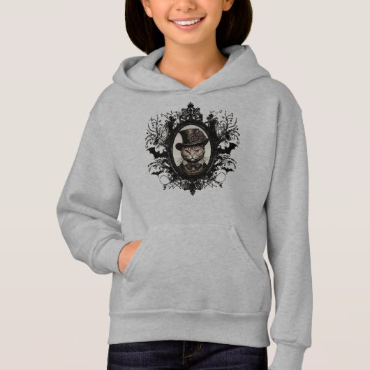 Halloween Cat, Vampire Cat, Lady Fangzähne Hoodie (Vorderseite)