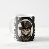 Halloween Cat, Vampire Cat, Lady Fangzähne Kaffeetasse (Vorderseite Links)