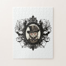 Halloween Cat, Vampire Cat, Lady Fangzähne Puzzle