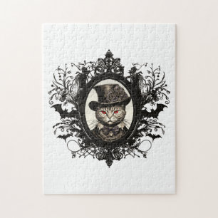 Halloween Cat, Vampire Cat, Lady Fangzähne Puzzle