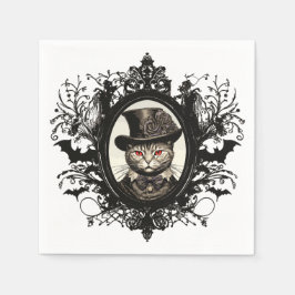 Halloween Cat, Vampire Cat, Lady Fangzähne Serviette
