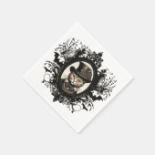 Halloween Cat, Vampire Cat, Lady Fangzähne Serviette (Ecke)