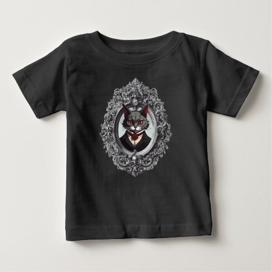 Halloween Cat, Vampire Cat Portrait Baby T-shirt (Vorderseite)