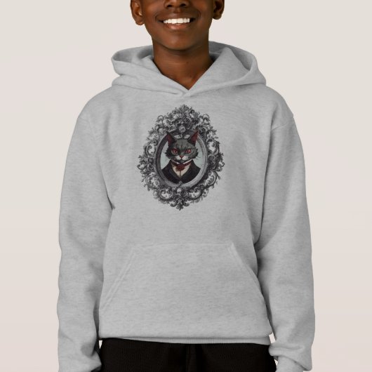 Halloween Cat, Vampire Cat Portrait Hoodie (Vorderseite)
