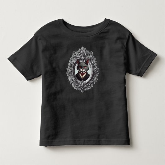Halloween Cat, Vampire Cat Portrait Kleinkind T-shirt (Vorderseite)