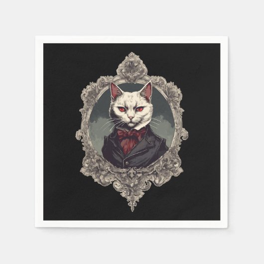 Halloween Cat, Vampire Cat Serviette (Vorderseite)