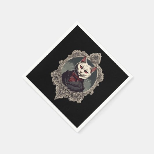 Halloween Cat, Vampire Cat Serviette (Ecke)
