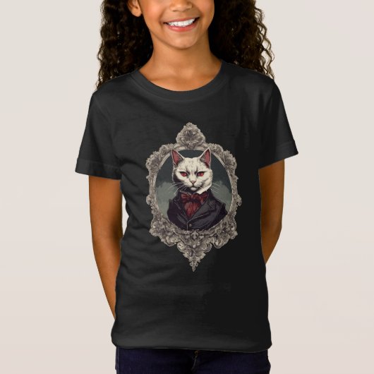 Halloween Cat, Vampire Cat T-Shirt (Vorderseite)
