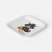 Halloween Cat Witchy Paws Pappteller (Gewinkelt)