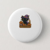 Halloween Cat with Magic Books � Spooky & Sweet Em Button (Vorderseite)