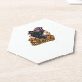 Halloween Cat with Magic Books � Spooky & Sweet Em Untersetzer (angewinkelt)