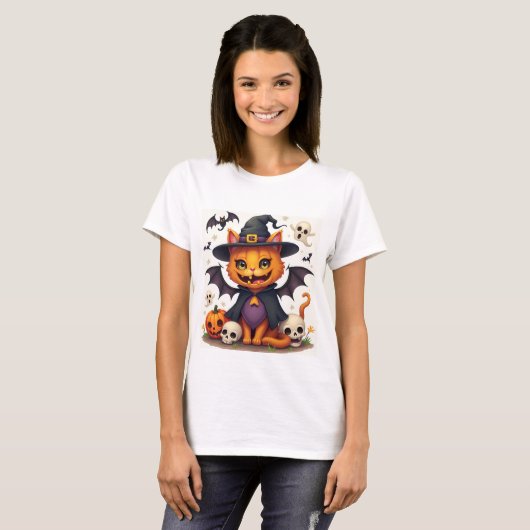 Halloween Cat Women's Basic T - Shirt (Vorne ganz)