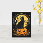 Halloween Cat Womens Funny Fall Pumpkin Cat Lover Karte (Gelbe Blume)