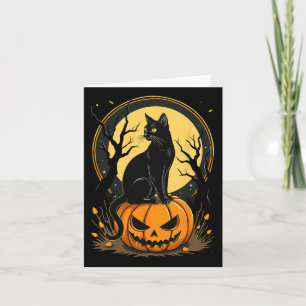 Halloween Cat Womens Funny Fall Pumpkin Cat Lover Karte