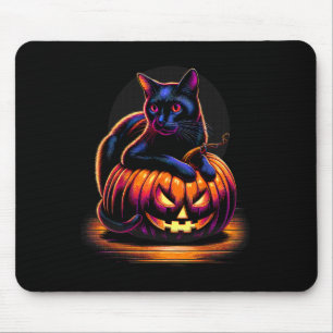 Halloween Cat Womens Funny Fall Pumpkin Cat Lover Mousepad