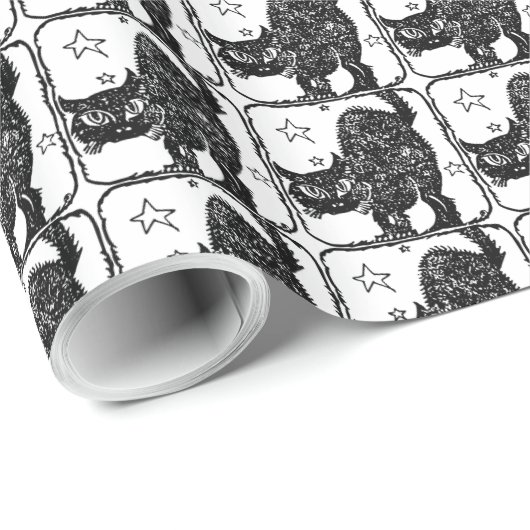 HALLOWEEN CAT-WRAPPING-PAPIER GESCHENKPAPIER (Rolleneckpunkt)