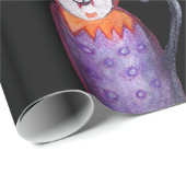 Halloween Cat Zeichnend Wrapping Paper Geschenkpapier (Rolleneckpunkt)