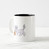 Halloween Cat Zweifarbige Tasse (Vorderseite Links)