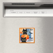 Halloween Cats and Bats Magnet (In Situ (Geschirrspüler))