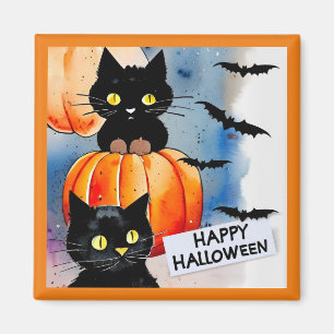 Halloween Cats and Bats Magnet