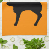 Halloween Cats and Bats Silhouette Orange Geschirrtuch (Gefaltet)