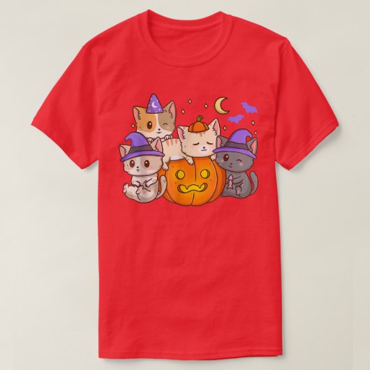 Halloween Cats Anime Cat Kawaii Neko Pumpkin Cat L T-Shirt (Design vorne)