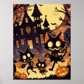 Halloween Cats by the Haunted House Poster (Vorne)