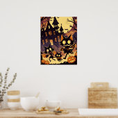 Halloween Cats by the Haunted House Poster (Küche)