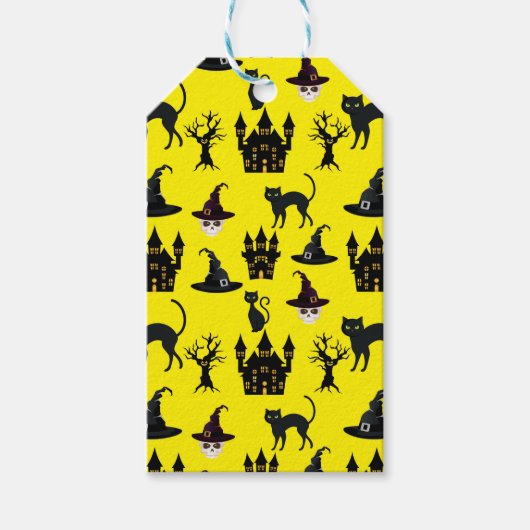 HALLOWEEN CATS CASTLES HATS SKULLS BÄUME GESCHENKANHÄNGER (Vorderseite)