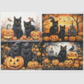 Halloween Cats Collage 1 Decoupage Paper Seidenpapier (Vorderseite)
