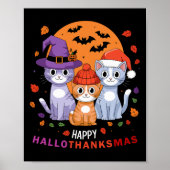 Halloween Cats Erntedank Weihnachtsfest Happy Hall Poster (Vorne)