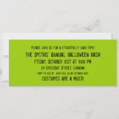 Halloween Cat's Eyes Green Einladung (Rückseite)