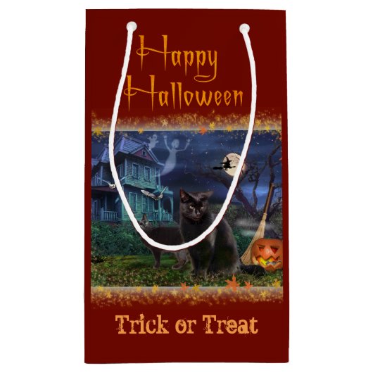 Halloween Cats Geschenktasche Kleine Geschenktüte (Rückseite)