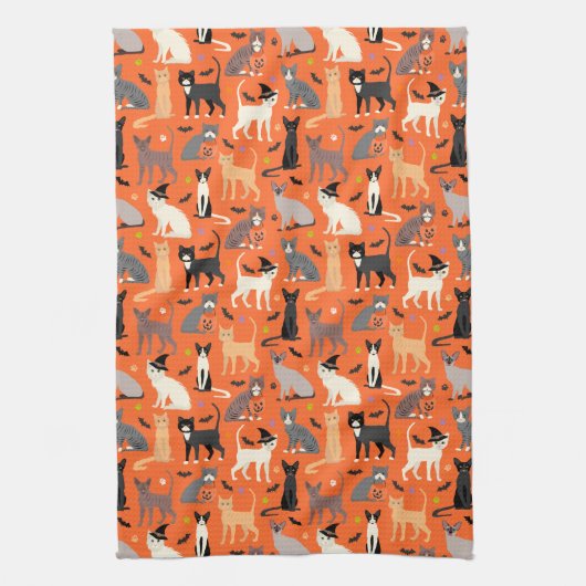 Halloween Cats Geschirrtuch (Vertikal)