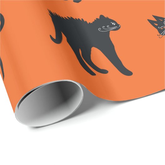 Halloween Cats Glossy Wrapping Paper, 30 in x 2 ft Geschenkpapier (Rolleneckpunkt)