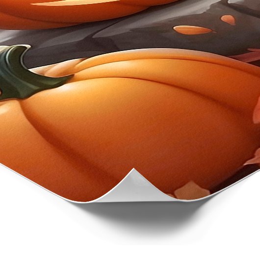 Halloween Cats mit Pumpkins Wall Poster (Ecke)