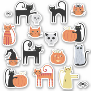 Halloween Cats Niedlich Aufkleber