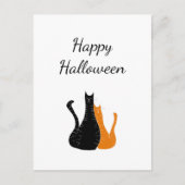 Halloween Cats Niedlich Black Orange Holiday Postkarte (Vorderseite)