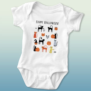 Halloween Cats Niedlich Spooky Baby Strampler