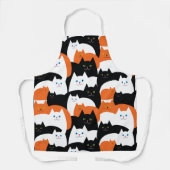 Halloween Cats Orange Black und White Schürze (Vorderseite)