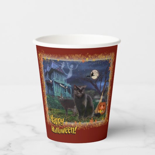 Halloween Cats 🎃 😼 Pappbecher (Vorderseite)
