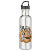 Halloween Cats Pumpkin Edelstahlflasche (Vorderseite)