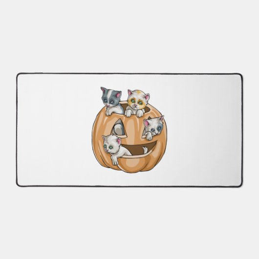 Halloween Cats Pumpkin Schreibtischunterlage (Vorderseite)