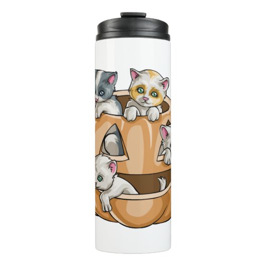 Halloween Cats Pumpkin Thermosbecher (Vorderseite)