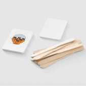 Halloween Cats Pumpkins Black Background Illus Fächer (Non-assembled)